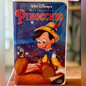 Disney's Pinocchio VHS with Blue and Yellow Cover